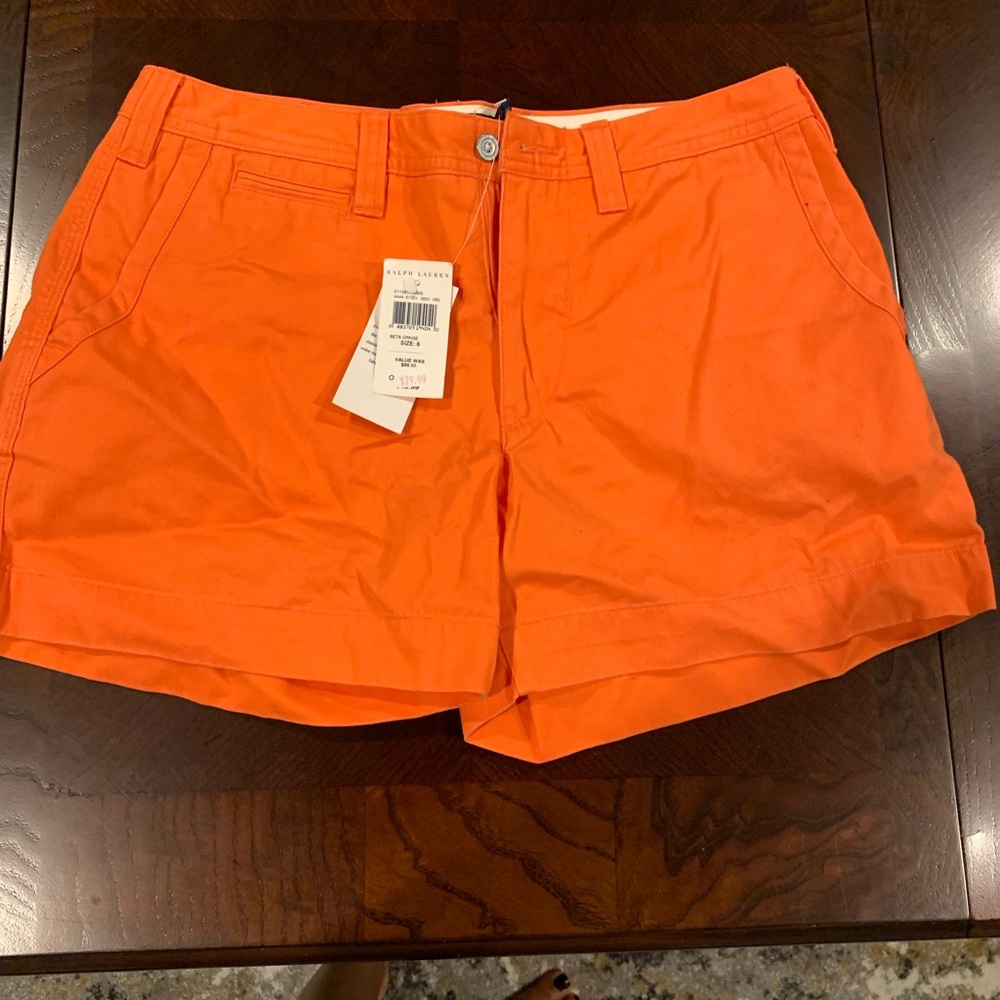 Polo orange shorts.  New with tags